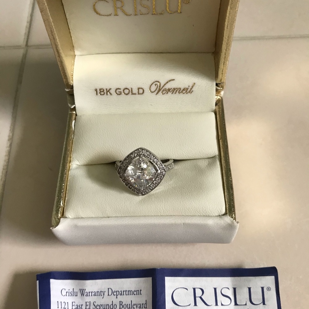 Crislu Sterling Silver 1.19 Carat Silver Ring